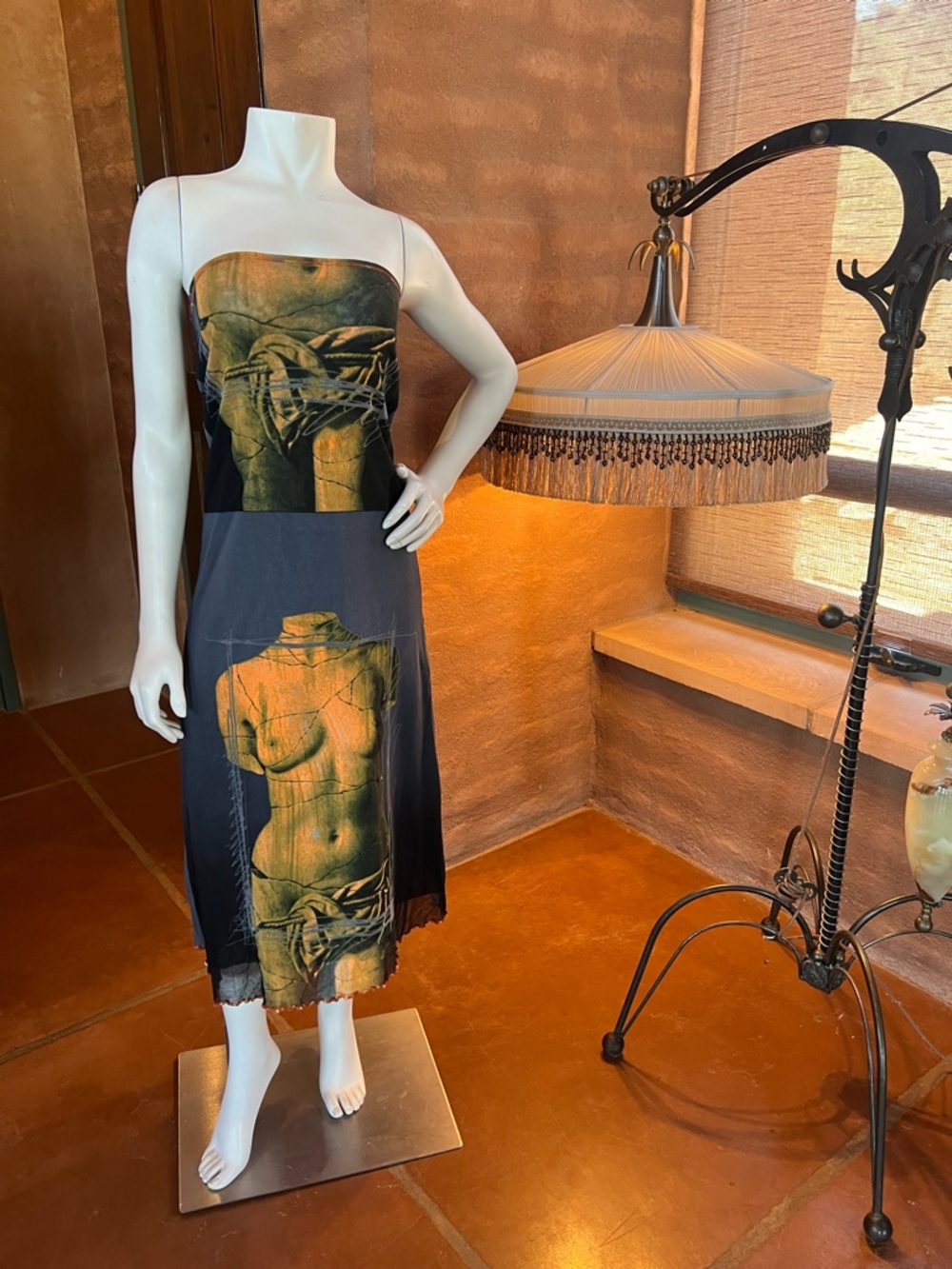 Jean Paul Gaultier Black and Orange Printed Piece vintage